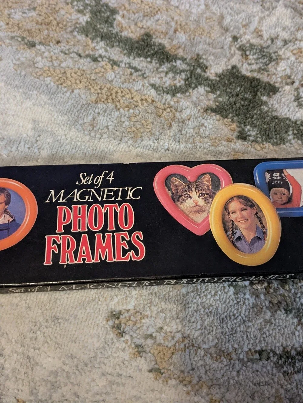 Vintage 80's Magnetic Photo Frames Set of 4 - Multicolor